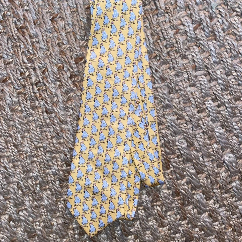Sero men’s Republican GOP 100% silk yellow elephant tie